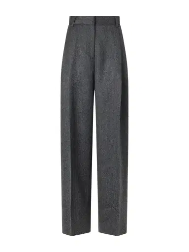 TOTEME Pleated Herringbone Wool Wide-leg Pants | Thumbnail 1 TOTEME Pleated Herringbone Wool Wide-leg Pants | Thumbnail 1
