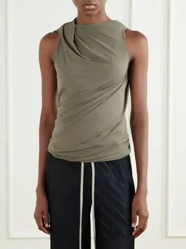 Rick Owens Luna Draped Crepe-jersey Tank | Thumbnail 3 Rick Owens Luna Draped Crepe-jersey Tank | Thumbnail 3