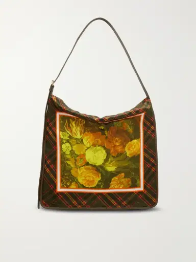 Dries Van Noten Printed Leather-trimmed Satin Shoulder Bag | Thumbnail 4 Dries Van Noten Printed Leather-trimmed Satin Shoulder Bag | Thumbnail 4