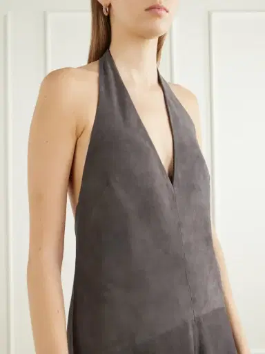 St. Agni Paneled Suede Halter Midi Dress | Thumbnail 4 St. Agni Paneled Suede Halter Midi Dress | Thumbnail 4