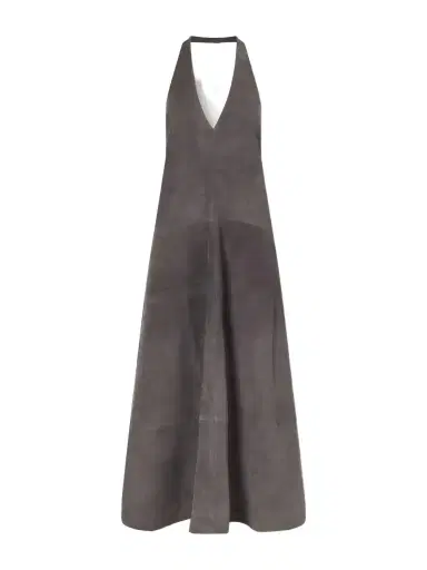 St. Agni Paneled Suede Halter Midi Dress | Thumbnail 1 St. Agni Paneled Suede Halter Midi Dress | Thumbnail 1