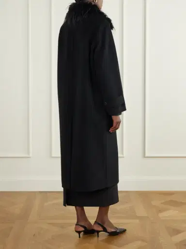 Loulou de Saison Plush-trimmed Wool And Cashmere-blend Coat | Thumbnail 4 Loulou de Saison Plush-trimmed Wool And Cashmere-blend Coat | Thumbnail 4