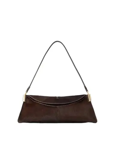 Balmain Leather-trimmed Pony-hair Shoulder Bag | Thumbnail 1 Balmain Leather-trimmed Pony-hair Shoulder Bag | Thumbnail 1