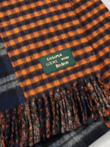 Loewe Fringed Checked Wool And Cashmere-blend Scarf | Thumbnail 4 Loewe Fringed Checked Wool And Cashmere-blend Scarf | Thumbnail 4