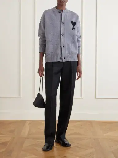 AMI PARIS Intarsia Wool Cardigan | Thumbnail 2 AMI PARIS Intarsia Wool Cardigan | Thumbnail 2