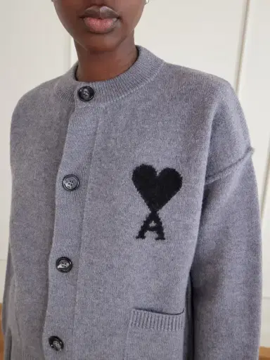 AMI PARIS Intarsia Wool Cardigan | Thumbnail 5 AMI PARIS Intarsia Wool Cardigan | Thumbnail 5