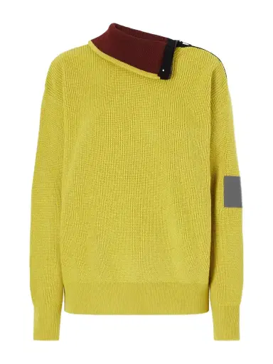 Loewe Zip-detailed Leather-trimmed Ribbed Wool-blend Turtleneck Sweater | Thumbnail 1 Loewe Zip-detailed Leather-trimmed Ribbed Wool-blend Turtleneck Sweater | Thumbnail 1