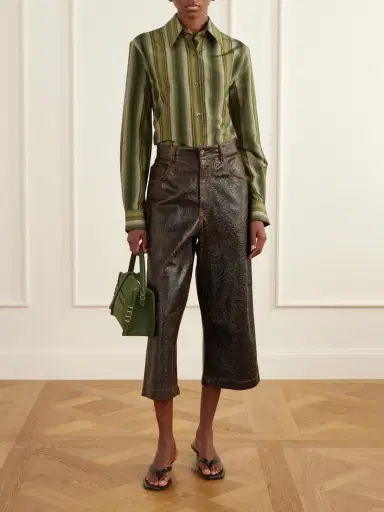 Marni Striped Cotton And Silk-blend Shirt | Thumbnail 2 Marni Striped Cotton And Silk-blend Shirt | Thumbnail 2