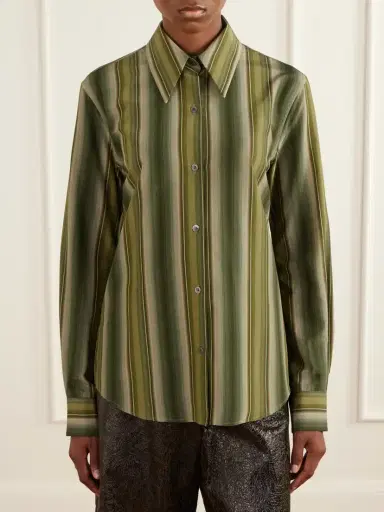 Marni Striped Cotton And Silk-blend Shirt | Thumbnail 3 Marni Striped Cotton And Silk-blend Shirt | Thumbnail 3