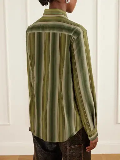 Marni Striped Cotton And Silk-blend Shirt | Thumbnail 4 Marni Striped Cotton And Silk-blend Shirt | Thumbnail 4