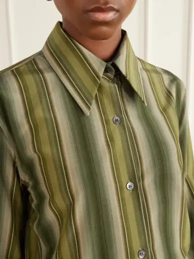 Marni Striped Cotton And Silk-blend Shirt | Thumbnail 5 Marni Striped Cotton And Silk-blend Shirt | Thumbnail 5