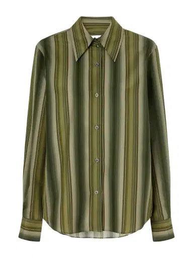 Marni Striped Cotton And Silk-blend Shirt | Thumbnail 1 Marni Striped Cotton And Silk-blend Shirt | Thumbnail 1
