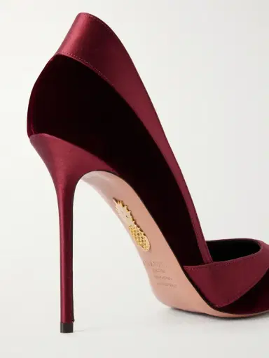 Aquazzura Shadow 105 Satin-trimmed Velvet Pumps | Thumbnail 5 Aquazzura Shadow 105 Satin-trimmed Velvet Pumps | Thumbnail 5