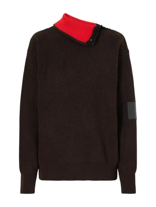 Zip-detailed Leather-trimmed Ribbed Wool-blend Turtleneck