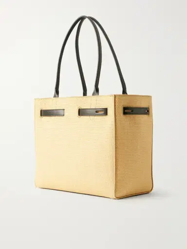 Tom Ford Audrey Logo-print Leather-trimmed Raffia Tote | Thumbnail 4 Tom Ford Audrey Logo-print Leather-trimmed Raffia Tote | Thumbnail 4