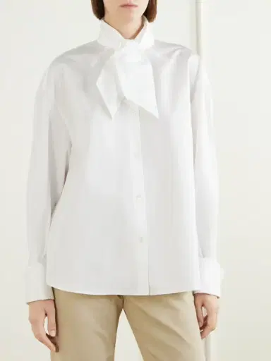 Marni Scarf-detailed Cotton-poplin Shirt | Thumbnail 3 Marni Scarf-detailed Cotton-poplin Shirt | Thumbnail 3