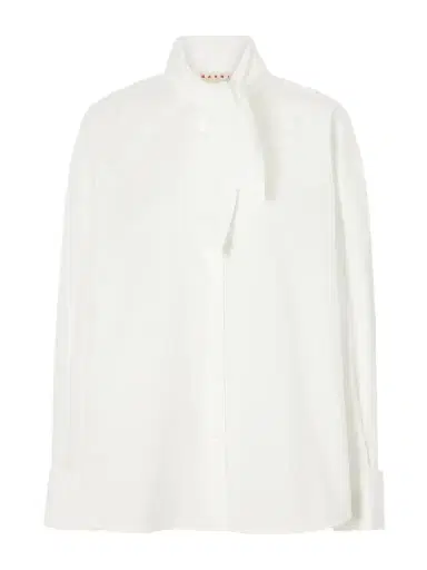 Marni Scarf-detailed Cotton-poplin Shirt | Thumbnail 1 Marni Scarf-detailed Cotton-poplin Shirt | Thumbnail 1