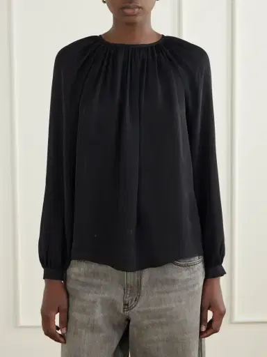 Nili Lotan Saint Tropez Gathered Silk-chiffon Blouse | Thumbnail 3 Nili Lotan Saint Tropez Gathered Silk-chiffon Blouse | Thumbnail 3