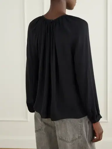 Nili Lotan Saint Tropez Gathered Silk-chiffon Blouse | Thumbnail 4 Nili Lotan Saint Tropez Gathered Silk-chiffon Blouse | Thumbnail 4