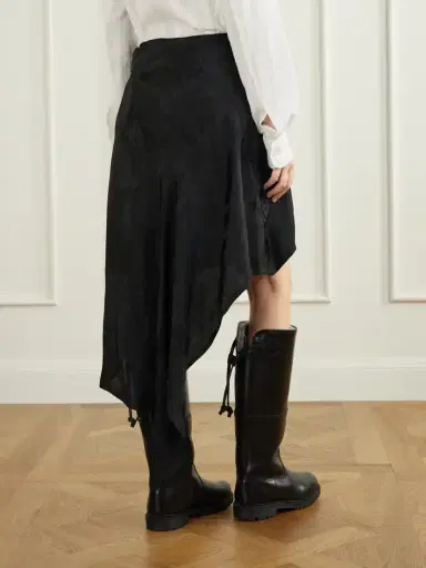 Ann Demeulemeester Birit Paisley-jacquard Satin Asymmetric Wrap Midi Skirt | Thumbnail 3 Ann Demeulemeester Birit Paisley-jacquard Satin Asymmetric Wrap Midi Skirt | Thumbnail 3