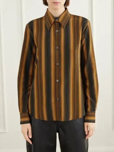 Marni Striped Cotton And Silk-blend Shirt | Thumbnail 3 Marni Striped Cotton And Silk-blend Shirt | Thumbnail 3