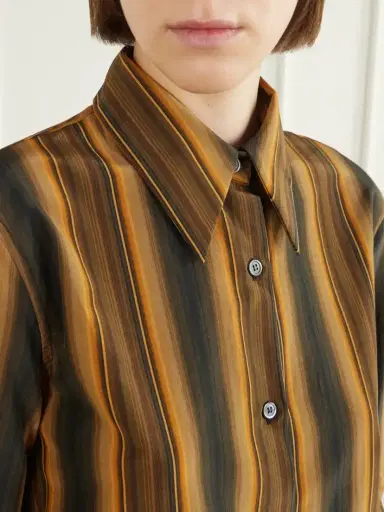 Marni Striped Cotton And Silk-blend Shirt | Thumbnail 5 Marni Striped Cotton And Silk-blend Shirt | Thumbnail 5
