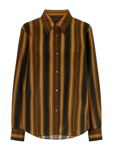 Marni Striped Cotton And Silk-blend Shirt | Thumbnail 1 Marni Striped Cotton And Silk-blend Shirt | Thumbnail 1