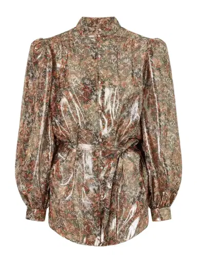 Valentino Garavani Belted Floral-print Silk-blend Blouse | Thumbnail 1 Valentino Garavani Belted Floral-print Silk-blend Blouse | Thumbnail 1