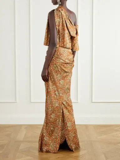 Dries Van Noten One-shoulder Gathered Floral-print Crepe Midi Dress | Thumbnail 3 Dries Van Noten One-shoulder Gathered Floral-print Crepe Midi Dress | Thumbnail 3