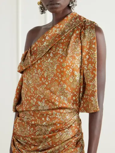 Dries Van Noten One-shoulder Gathered Floral-print Crepe Midi Dress | Thumbnail 4 Dries Van Noten One-shoulder Gathered Floral-print Crepe Midi Dress | Thumbnail 4