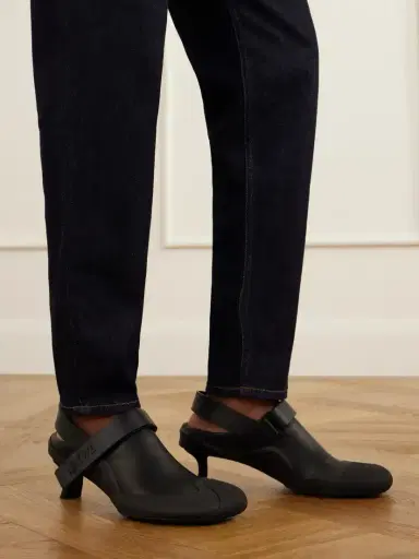 Loewe Dive 45 Logo-detailed Rubber-trimmed Leather Slingback Pumps | Thumbnail 2 Loewe Dive 45 Logo-detailed Rubber-trimmed Leather Slingback Pumps | Thumbnail 2
