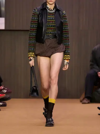 Marni Checked Cotton Mini Shorts | Thumbnail 5 Marni Checked Cotton Mini Shorts | Thumbnail 5