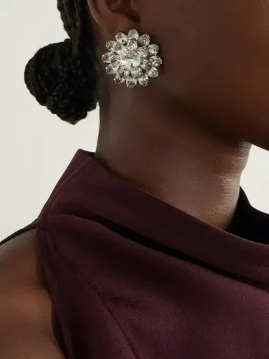Jennifer Behr Neve Crystal-embellished Silver-tone Earrings | Thumbnail 2 Jennifer Behr Neve Crystal-embellished Silver-tone Earrings | Thumbnail 2