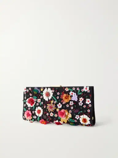 Carolina Herrera Floral-embellished Silk-faille Clutch | Thumbnail 4 Carolina Herrera Floral-embellished Silk-faille Clutch | Thumbnail 4