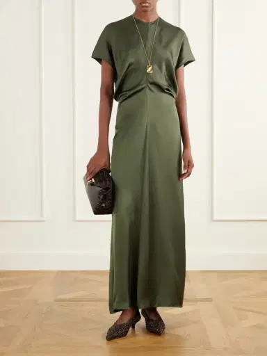 TOTEME Draped Crepe Satin Maxi Dress | Thumbnail 2 TOTEME Draped Crepe Satin Maxi Dress | Thumbnail 2