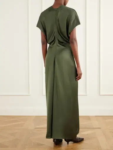 TOTEME Draped Crepe Satin Maxi Dress | Thumbnail 3 TOTEME Draped Crepe Satin Maxi Dress | Thumbnail 3