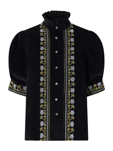 Thierry Colson Vita Embroidered Cotton And Wool-blend Corduroy Blouse | Thumbnail 1 Thierry Colson Vita Embroidered Cotton And Wool-blend Corduroy Blouse | Thumbnail 1