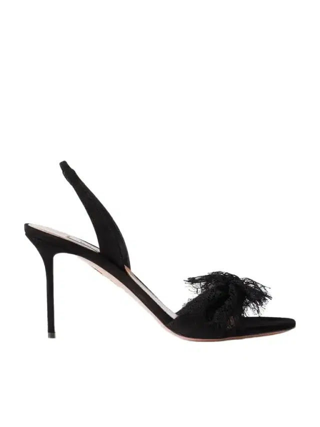 Lover 85 Lace-trimmed Suede Slingback Sandals Lover 85 Lace-trimmed Suede Slingback Sandals
