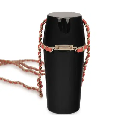 Chanel Pre-owned Chanel Lipstick Case Long Necklace Black Resin, Orange Leather Light Gold Hardware | Thumbnail 4 Chanel Pre-owned Chanel Lipstick Case Long Necklace Black Resin, Orange Leather Light Gold Hardware | Thumbnail 4