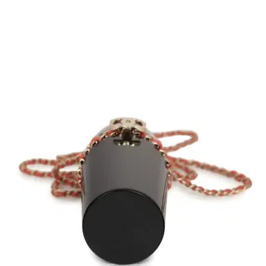 Chanel Pre-owned Chanel Lipstick Case Long Necklace Black Resin, Orange Leather Light Gold Hardware | Thumbnail 5 Chanel Pre-owned Chanel Lipstick Case Long Necklace Black Resin, Orange Leather Light Gold Hardware | Thumbnail 5