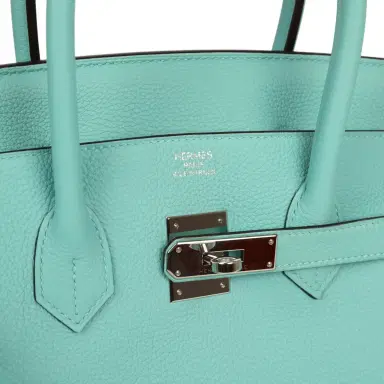 HERMÈS Pre-owned Hermes Birkin 35 Bleu Atoll Togo Palladium Hardware | Thumbnail 7 HERMÈS Pre-owned Hermes Birkin 35 Bleu Atoll Togo Palladium Hardware | Thumbnail 7