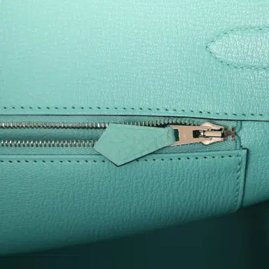 HERMÈS Pre-owned Hermes Birkin 35 Bleu Atoll Togo Palladium Hardware | Thumbnail 9 HERMÈS Pre-owned Hermes Birkin 35 Bleu Atoll Togo Palladium Hardware | Thumbnail 9