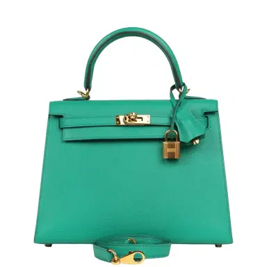 HERMÈS Pre-owned Hermes Kelly Sellier 25 Vert Jade Epsom Gold Hardware | Thumbnail 1 HERMÈS Pre-owned Hermes Kelly Sellier 25 Vert Jade Epsom Gold Hardware | Thumbnail 1