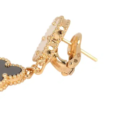 Van Cleef & Arpels Van Cleef & Arpels Magic Alhambra 3 Motif Earrings Mother of Pearl & Onyx 18K | Thumbnail 5 Van Cleef & Arpels Van Cleef & Arpels Magic Alhambra 3 Motif Earrings Mother of Pearl & Onyx 18K | Thumbnail 5
