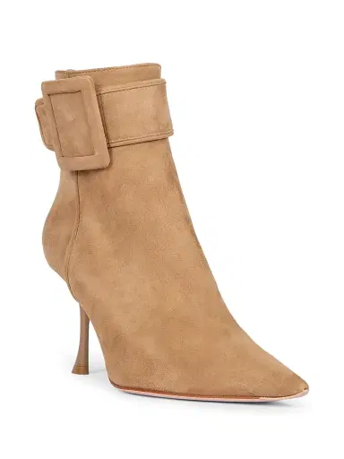 Roger Vivier Women's Viv Ville 85MM Buckle-Detail Suede Ankle Boots | Thumbnail 2 Roger Vivier Women's Viv Ville 85MM Buckle-Detail Suede Ankle Boots | Thumbnail 2