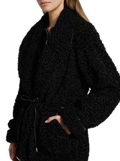Simkhai Women's Kimia Tie-Waist Faux Sherpa Jacket | Thumbnail 6 Simkhai Women's Kimia Tie-Waist Faux Sherpa Jacket | Thumbnail 6