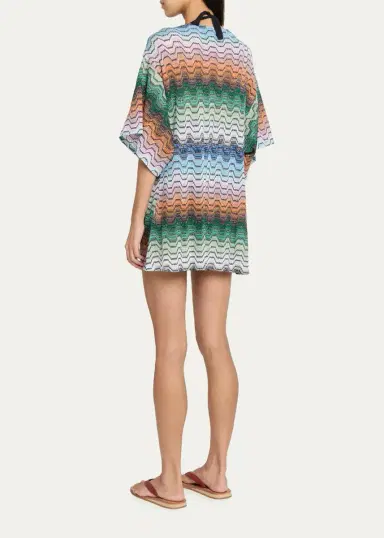 Missoni Short Lace-Up Zigzag Coverup | Thumbnail 3 Missoni Short Lace-Up Zigzag Coverup | Thumbnail 3
