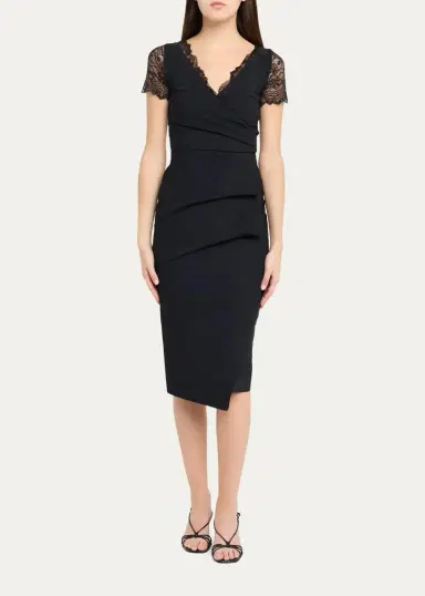 Chiara Boni La Petite Robe Brynn Lace-Embellished Bodycon Midi Dress | Thumbnail 2 Chiara Boni La Petite Robe Brynn Lace-Embellished Bodycon Midi Dress | Thumbnail 2