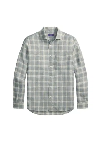 Ralph Lauren Purple Label Men's Plaid Linen Twill Shirt | Thumbnail 1 Ralph Lauren Purple Label Men's Plaid Linen Twill Shirt | Thumbnail 1