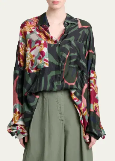 Dries Van Noten Casia Bis Relaxed Button-Down Shirt | Thumbnail 4 Dries Van Noten Casia Bis Relaxed Button-Down Shirt | Thumbnail 4